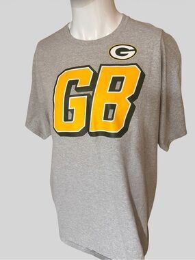 NFL Green Bay Gray T-Shirt with Yellow & Green GB Logo
